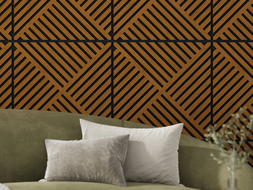 Mexen Linea 08 acoustic wall panel 60 x 60 cm (4 pieces), 9 mm felt, technical veneer, Natural Oak - S110-60607-08-042