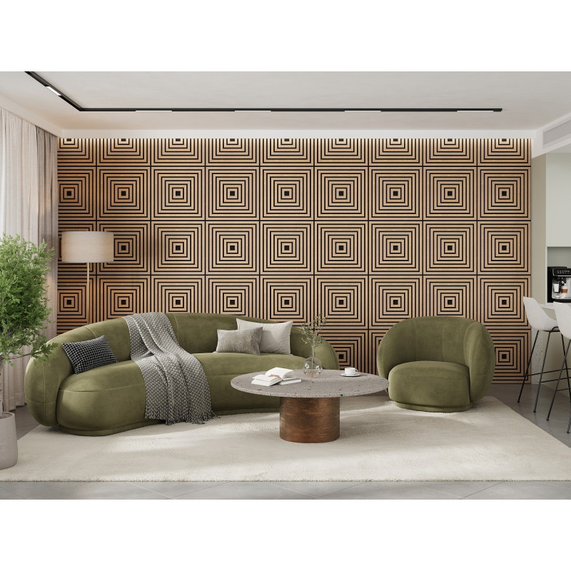 Mexen Linea 13 acoustic wall panel 60 x 60 cm (4 pieces), 9 mm felt, technical veneer, Bleached Oak - S110-60607-13-040