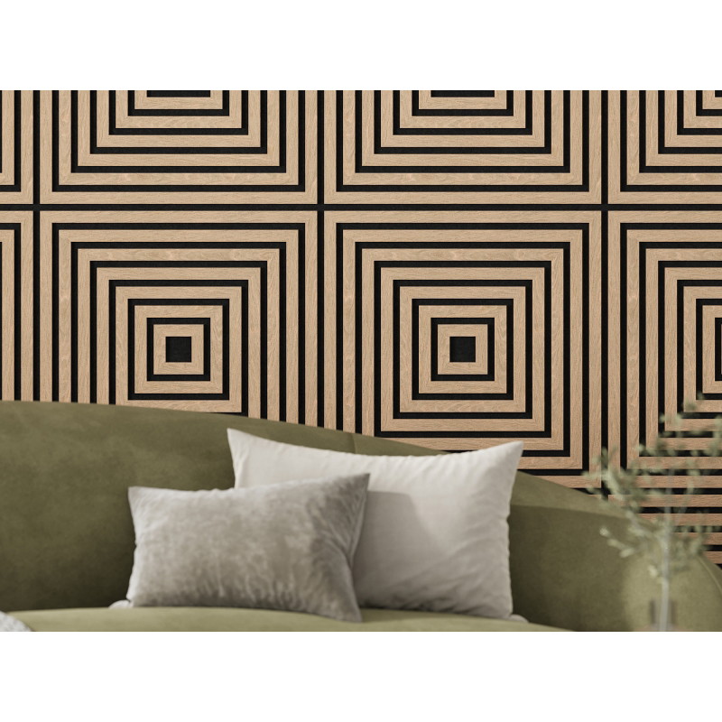 Mexen Linea 13 acoustic wall panel 60 x 60 cm (4 pieces), 9 mm felt, technical veneer, Bleached Oak - S110-60607-13-040