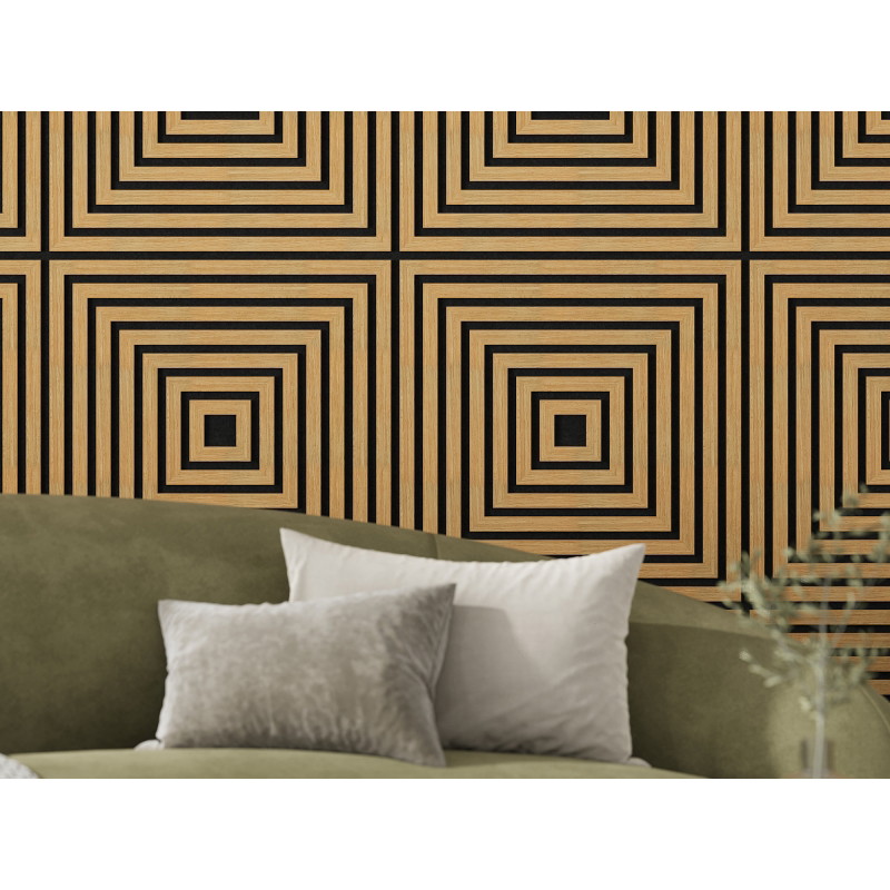 Mexen Linea 13 acoustic wall panel 60 x 60 cm (4 pcs), 9 mm felt, technical veneer, Classic Oak - S110-60607-13-041