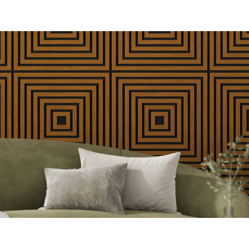 Mexen Linea 13 acoustic wall panel 60 x 60 cm (4 pcs), 9 mm felt, technical veneer, Natural Oak - S110-60607-13-042