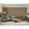 Mexen Linea 15 acoustic wall panel 60 x 60 cm (4 pieces), 9 mm felt, technical veneer, Bleached Oak - S110-60607-15-040