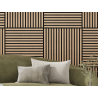 Mexen Linea 15 acoustic wall panel 60 x 60 cm (4 pieces), 9 mm felt, technical veneer, Bleached Oak - S110-60607-15-040
