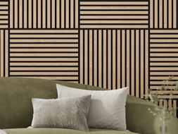 Mexen Linea 15 acoustic wall panel 60 x 60 cm (4 pieces), 9 mm felt, technical veneer, Bleached Oak - S110-60607-15-040
