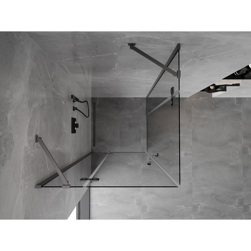Mexen Mist-H Duo Pivot Shower Enclosure 100 x 100 cm, Transparent, Gun Metal - 8A5-100L-100P-95-00