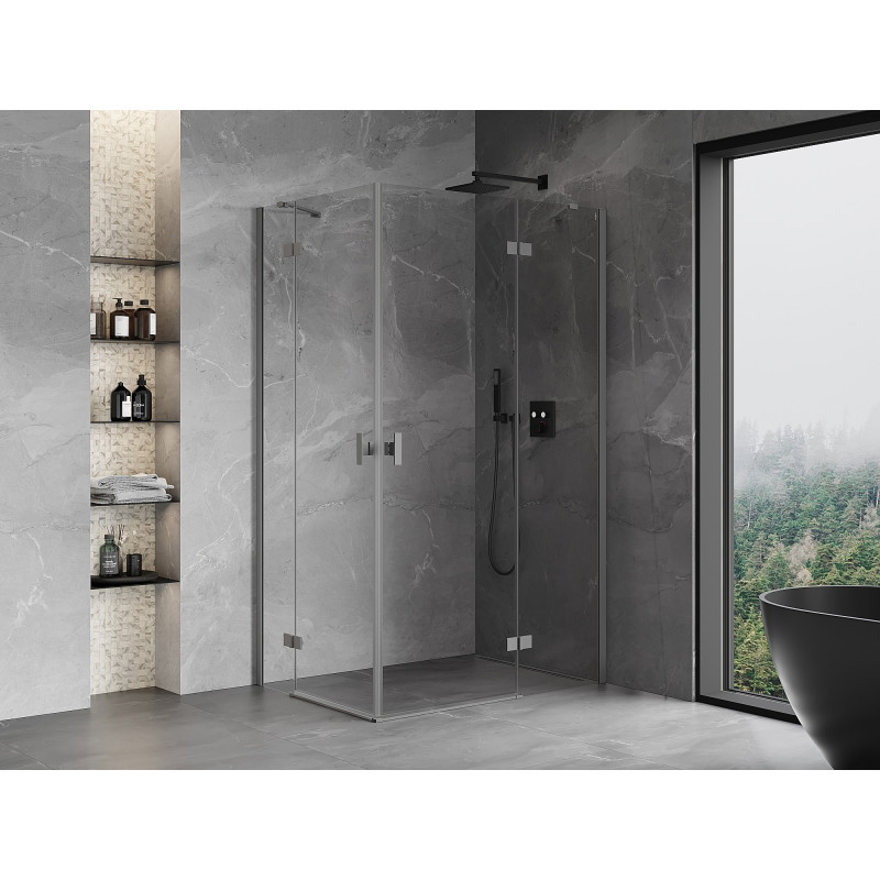 Mexen Mist-H Duo right-hinged shower cabin 110 x 115 cm, transparent, gun metal - 8A5-110L-115P-95-00
