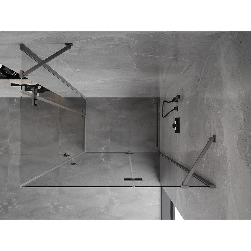 Mexen Mist-H Duo right-hinged shower enclosure 100 x 120 cm, transparent, gun metal - 8A5-100L-120P-95-00