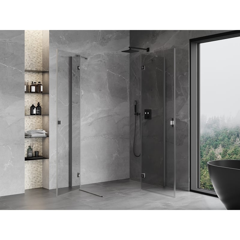 Mexen Mist-H Duo Swing Right Shower Cabin 105 x 120 cm, Transparent, Gun Metal - 8A5-105L-120P-95-00