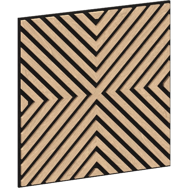 Mexen Linea 01 acoustic wall panel 60 x 60 cm (4 pieces), 9 mm felt, technical veneer, Bleached Oak - S110-60607-01-040