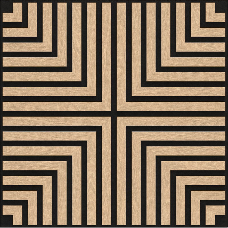 Mexen Linea 02 acoustic wall panel 60 x 60 cm (4 pcs), 9 mm felt, technical veneer, Bleached Oak - S110-60607-02-040