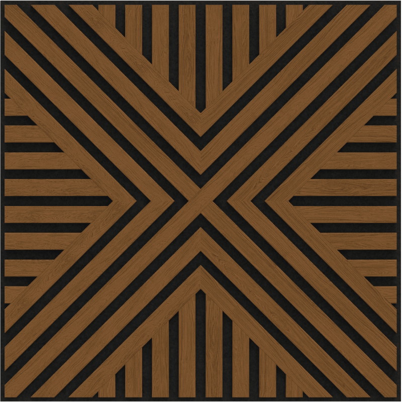 Mexen Linea 05 acoustic wall panel 60 x 60 cm (4pcs), 9 mm felt, technical veneer, Natural Oak - S110-60607-05-042