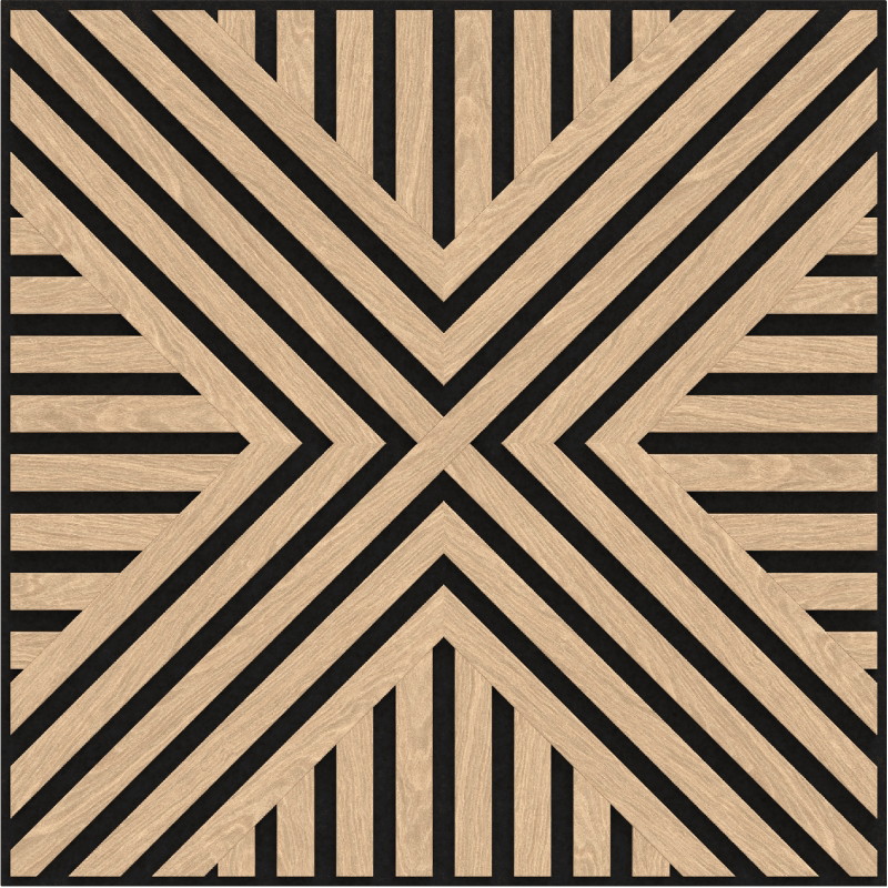 Mexen Linea 06 acoustic wall panel 60 x 60 cm (4 pieces), 9 mm felt, technical veneer, Bleached Oak - S110-60607-06-040