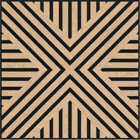 Mexen Linea 06 acoustic wall panel 60 x 60 cm (4 pieces), 9 mm felt, technical veneer, Bleached Oak - S110-60607-06-040