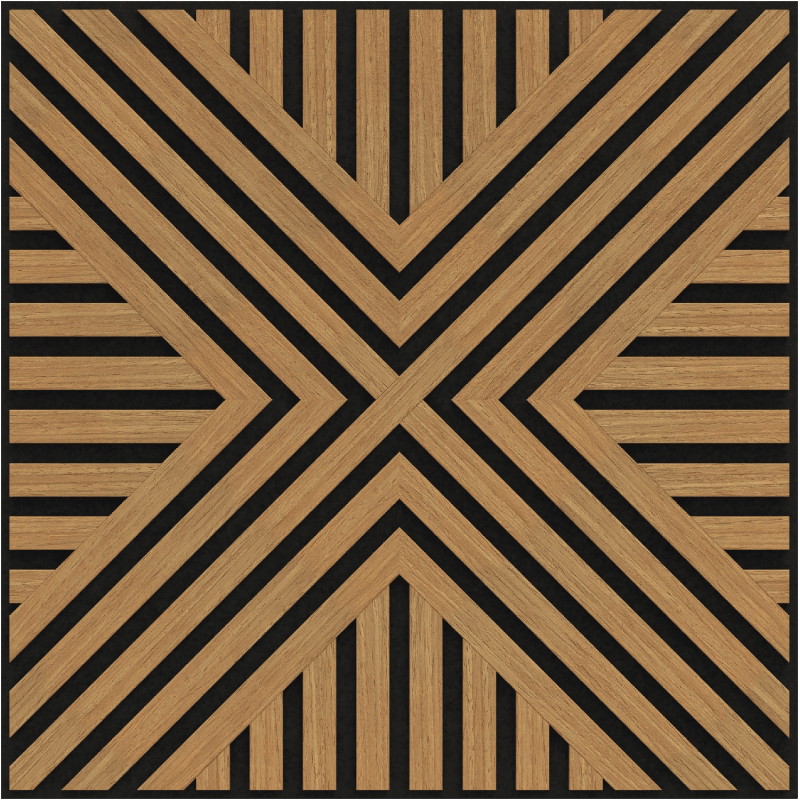 Mexen Linea 06 acoustic wall panel 60 x 60 cm (4 pcs), 9 mm felt, technical veneer, Oak Classic - S110-60607-06-041