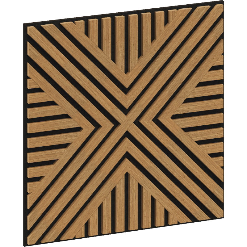 Mexen Linea 06 acoustic wall panel 60 x 60 cm (4 pcs), 9 mm felt, technical veneer, Oak Classic - S110-60607-06-041
