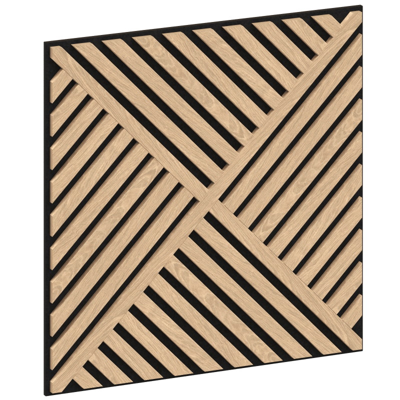 Mexen Linea 08 acoustic wall panel 60 x 60 cm (4pcs), 9 mm felt, technical veneer, Bleached Oak - S110-60607-08-040