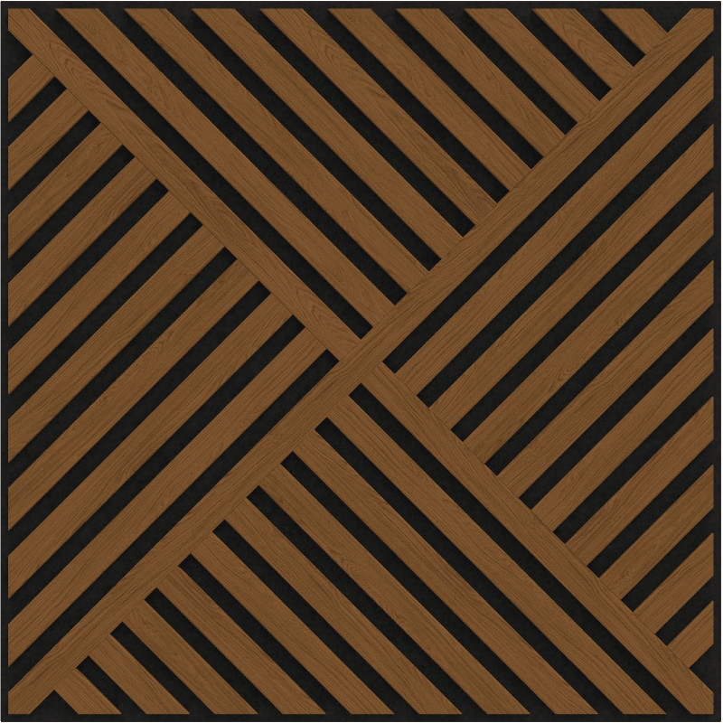 Mexen Linea 08 acoustic wall panel 60 x 60 cm (4 pieces), 9 mm felt, technical veneer, Natural Oak - S110-60607-08-042