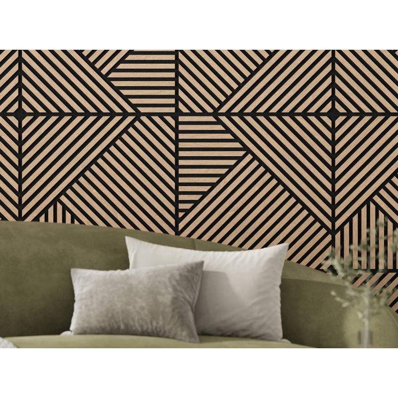 Mexen Linea 25 acoustic wall panel 60 x 60 cm (4 pcs.), 9 mm felt, technical veneer, Bleached Oak - S110-60607-25-040