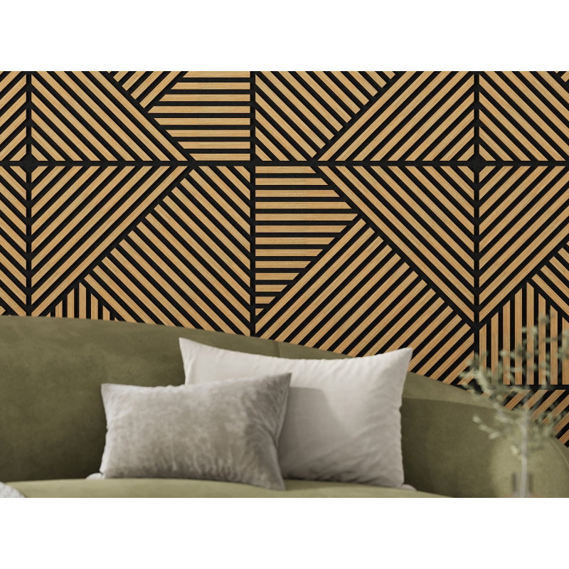 Mexen Linea 25 acoustic wall panel 60 x 60 cm (4 pcs), 9 mm felt, technical veneer, Classic Oak - S110-60607-25-041