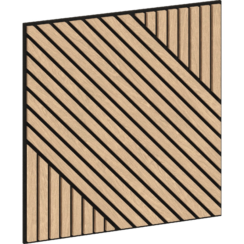 Mexen Linea 26 acoustic wall panel 60 x 60 cm (4 pcs), 9 mm felt, technical veneer, White Oak - S110-60607-26-040