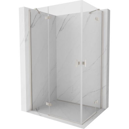 Mexen Mist-H Duo Shower Cabin Left-Hinged 90 x 70 cm, Transparent, Brushed Nickel - 8A5-090L-070P-97-00