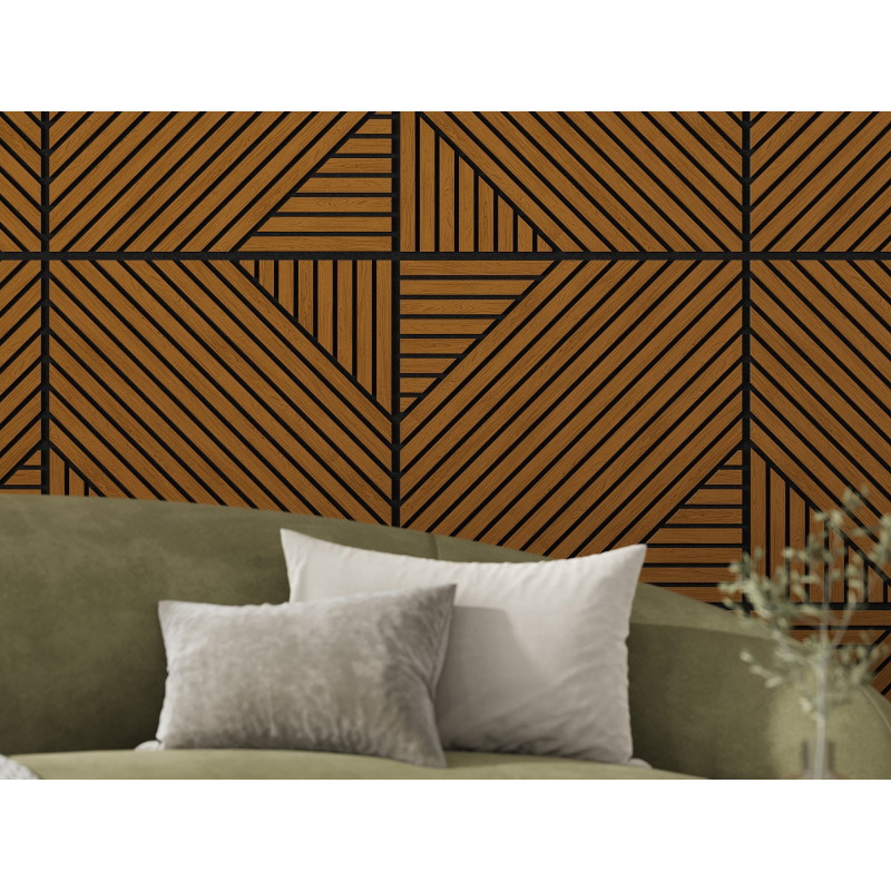Mexen Linea 26 acoustic wall panel 60 x 60 cm (4 pcs), 9 mm felt, technical veneer, Natural Oak - S110-60607-26-042