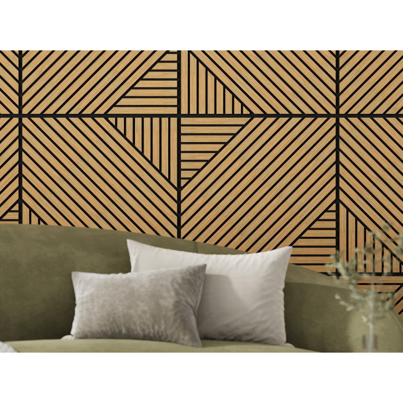 Mexen Linea 26 acoustic wall panel 60 x 60 cm (4pcs.), 9 mm felt, technical veneer, Oak Classic - S110-60607-26-041