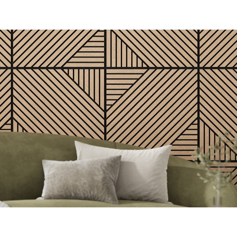 Mexen Linea 26 acoustic wall panel 60 x 60 cm (4 pcs), 9 mm felt, technical veneer, White Oak - S110-60607-26-040