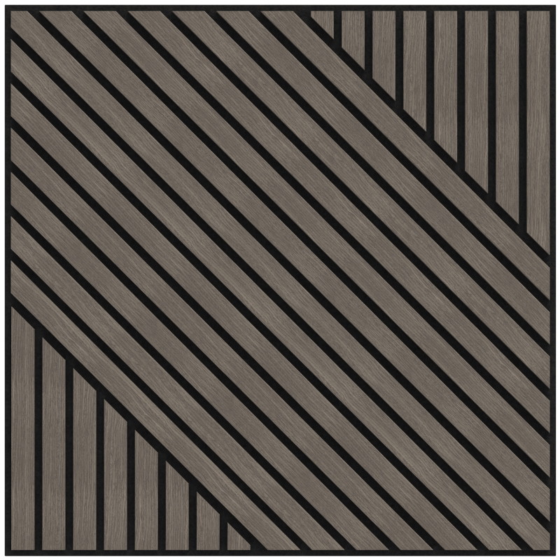Mexen Linea 26 acoustic wall panel 60 x 60 cm (4pcs), 9 mm felt, technical veneer, Gray Oak - S110-60607-26-043