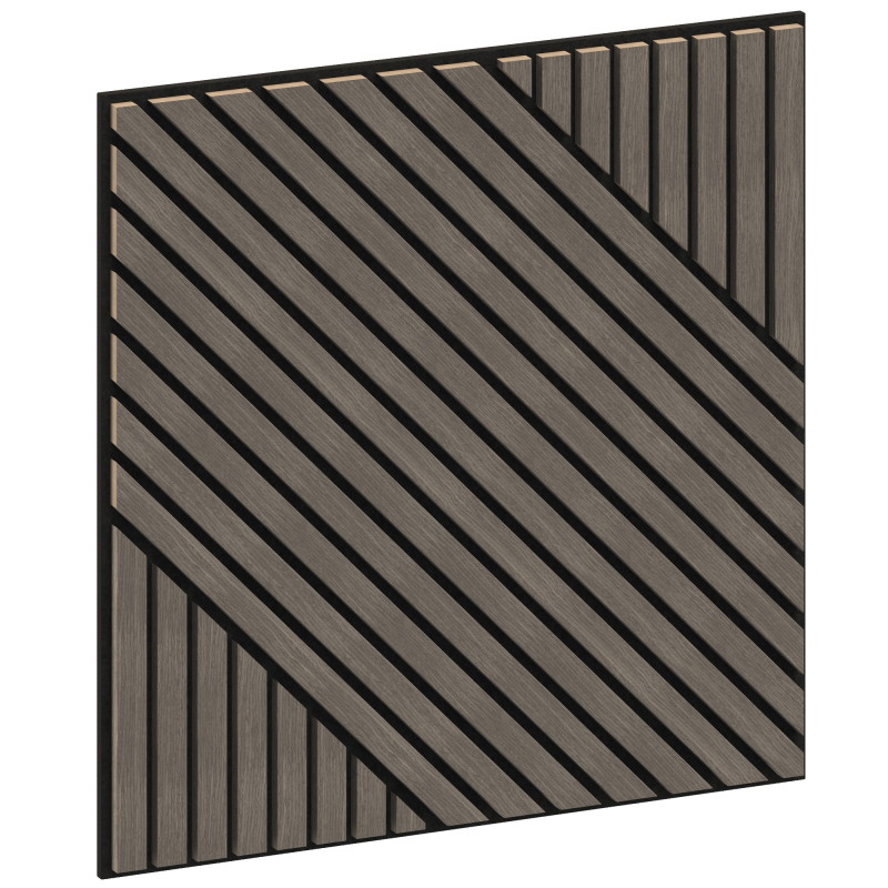 Mexen Linea 26 acoustic wall panel 60 x 60 cm (4pcs), 9 mm felt, technical veneer, Gray Oak - S110-60607-26-043