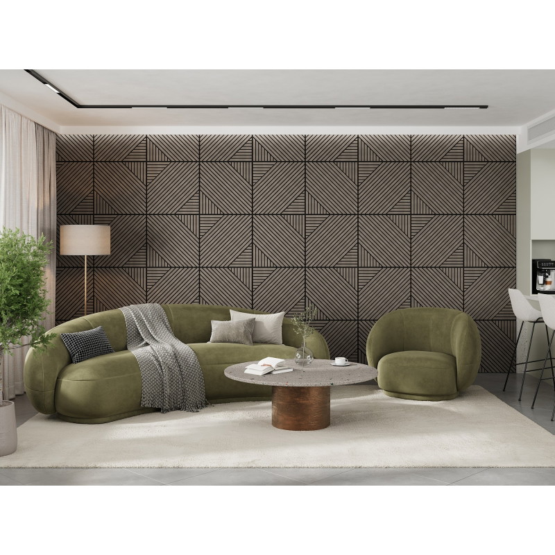 Mexen Linea 26 acoustic wall panel 60 x 60 cm (4pcs), 9 mm felt, technical veneer, Gray Oak - S110-60607-26-043