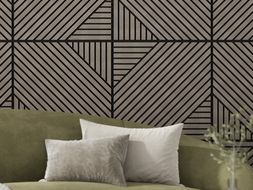 Mexen Linea 26 acoustic wall panel 60 x 60 cm (4pcs), 9 mm felt, technical veneer, Gray Oak - S110-60607-26-043