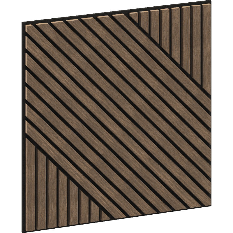 Mexen Linea 26 acoustic wall panel 60 x 60 cm (4 pcs.), 9 mm felt, technical veneer, Dark Walnut - S110-60607-26-044
