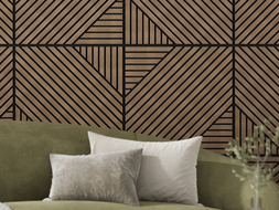 Mexen Linea 26 acoustic wall panel 60 x 60 cm (4 pcs.), 9 mm felt, technical veneer, Dark Walnut - S110-60607-26-044