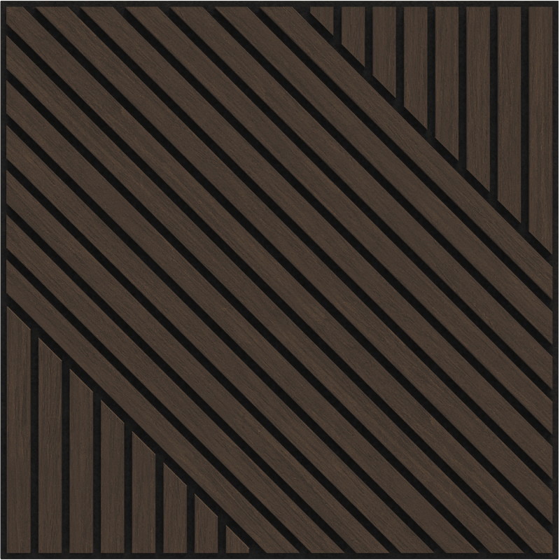 Mexen Linea 26 acoustic wall panel 60 x 60 cm (4 pcs), 9 mm felt, technical veneer, Mocca Oak - S110-60607-26-045