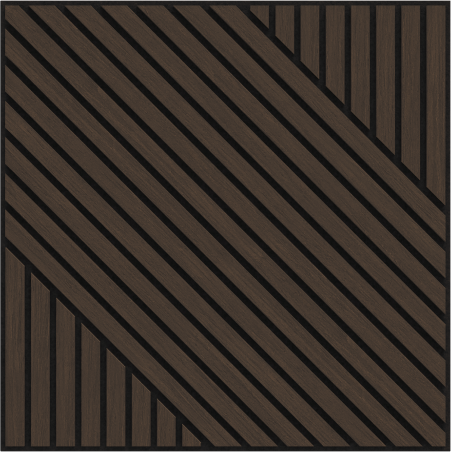 Mexen Linea 26 acoustic wall panel 60 x 60 cm (4 pcs), 9 mm felt, technical veneer, Mocca Oak - S110-60607-26-045