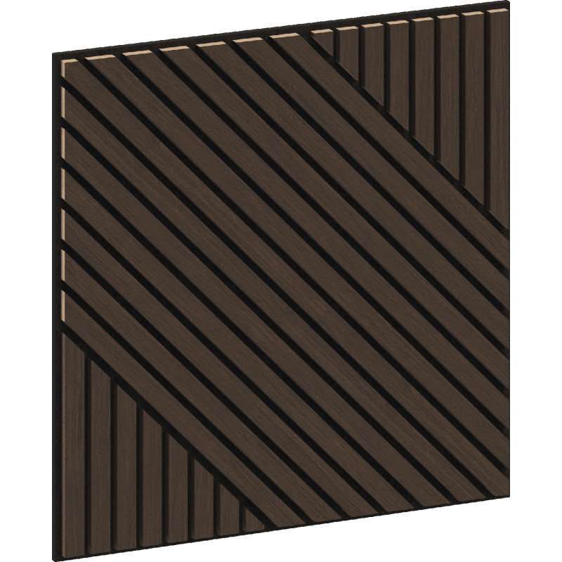 Mexen Linea 26 acoustic wall panel 60 x 60 cm (4 pcs), 9 mm felt, technical veneer, Mocca Oak - S110-60607-26-045
