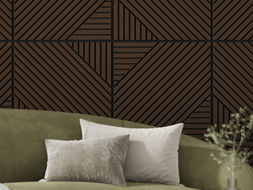 Mexen Linea 26 acoustic wall panel 60 x 60 cm (4 pcs), 9 mm felt, technical veneer, Mocca Oak - S110-60607-26-045