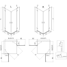 Mexen Mist-H Duo pivot shower cabin right 70 x 75 cm, transparent, brushed nickel - 8A5-070L-075P-97-00