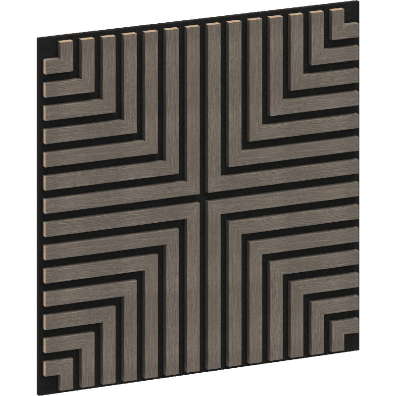 Mexen Linea 02 acoustic wall panel 60 x 60 cm (4 pcs), 9 mm felt, technical veneer, Gray Oak - S110-60607-02-043