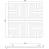 Mexen Linea 02 acoustic wall panel 60 x 60 cm (4 pcs), 9 mm felt, technical veneer, Gray Oak - S110-60607-02-043