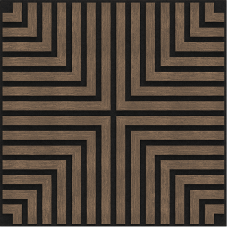 Mexen Linea 02 acoustic wall panel 60 x 60 cm (4 pcs), 9 mm felt, technical veneer, Dark Walnut - S110-60607-02-044