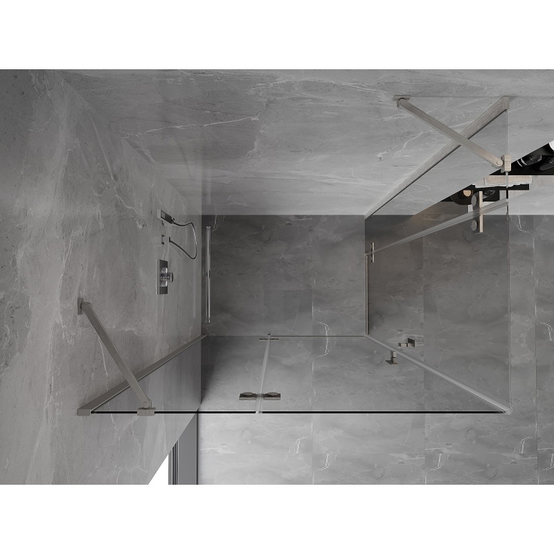 Mexen Mist-H Duo shower cabin swing left 95 x 80 cm, transparent, brushed nickel - 8A5-095L-080P-97-00