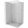 Mexen Mist-H Duo hinged shower cabin left 105 x 80 cm, transparent, brushed nickel - 8A5-105L-080P-97-00