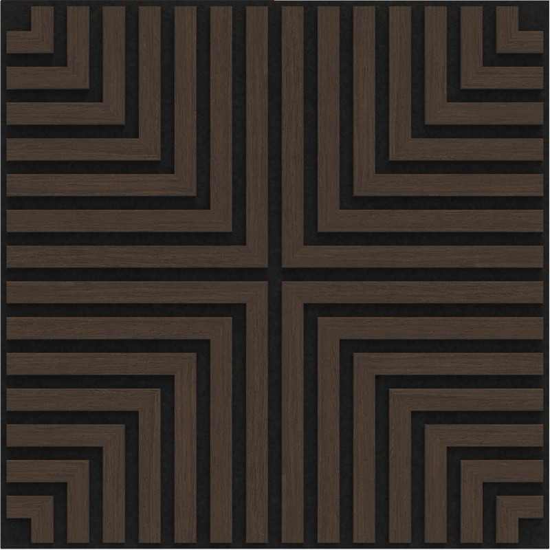Mexen Linea 02 acoustic wall panel 60 x 60 cm (4 pcs), 9 mm felt, technical veneer, Mocca Oak - S110-60607-02-045