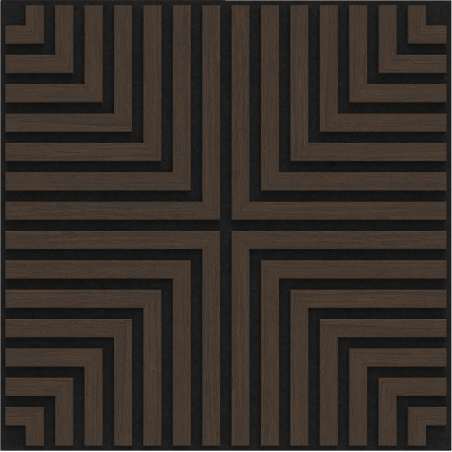 Mexen Linea 02 acoustic wall panel 60 x 60 cm (4 pcs), 9 mm felt, technical veneer, Mocca Oak - S110-60607-02-045