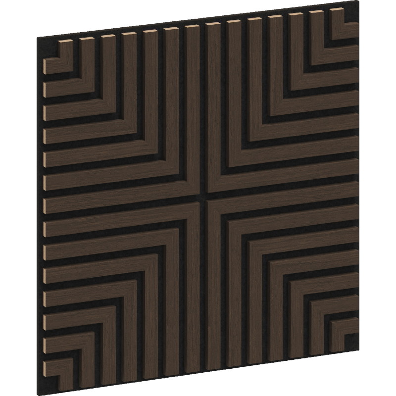 Mexen Linea 02 acoustic wall panel 60 x 60 cm (4 pcs), 9 mm felt, technical veneer, Mocca Oak - S110-60607-02-045