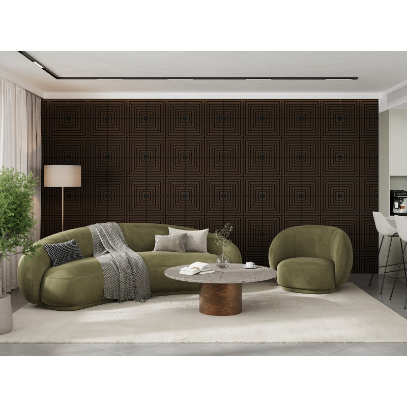 Mexen Linea 02 acoustic wall panel 60 x 60 cm (4 pcs), 9 mm felt, technical veneer, Mocca Oak - S110-60607-02-045
