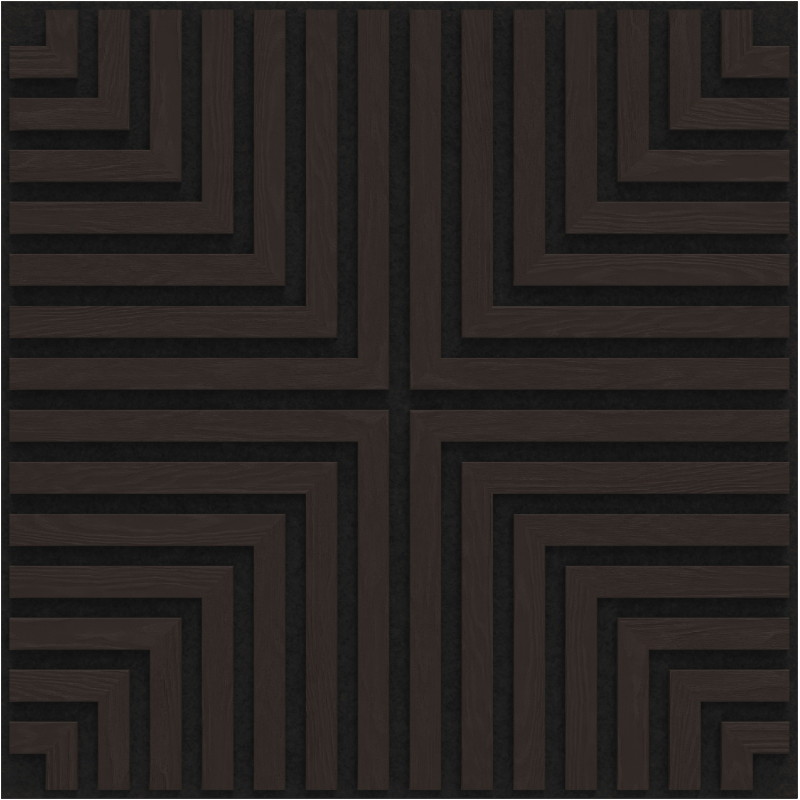 Mexen Linea 02 acoustic wall panel 60 x 60 cm (4 pcs.), 9 mm felt, technical veneer, Black Oak - S110-60607-02-046