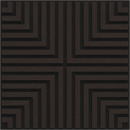 Mexen Linea 02 acoustic wall panel 60 x 60 cm (4 pcs.), 9 mm felt, technical veneer, Black Oak - S110-60607-02-046